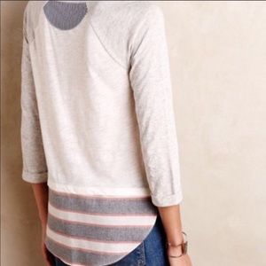 Anthropologie Little Yellow Button Baseball Tee